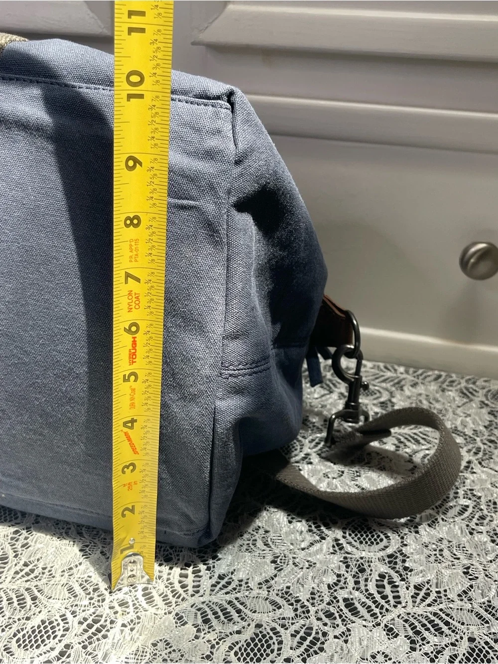 Vintage LL Bean Field Canvas Duffel Weekend Bag Navy Shoulder Strap Bag EUC